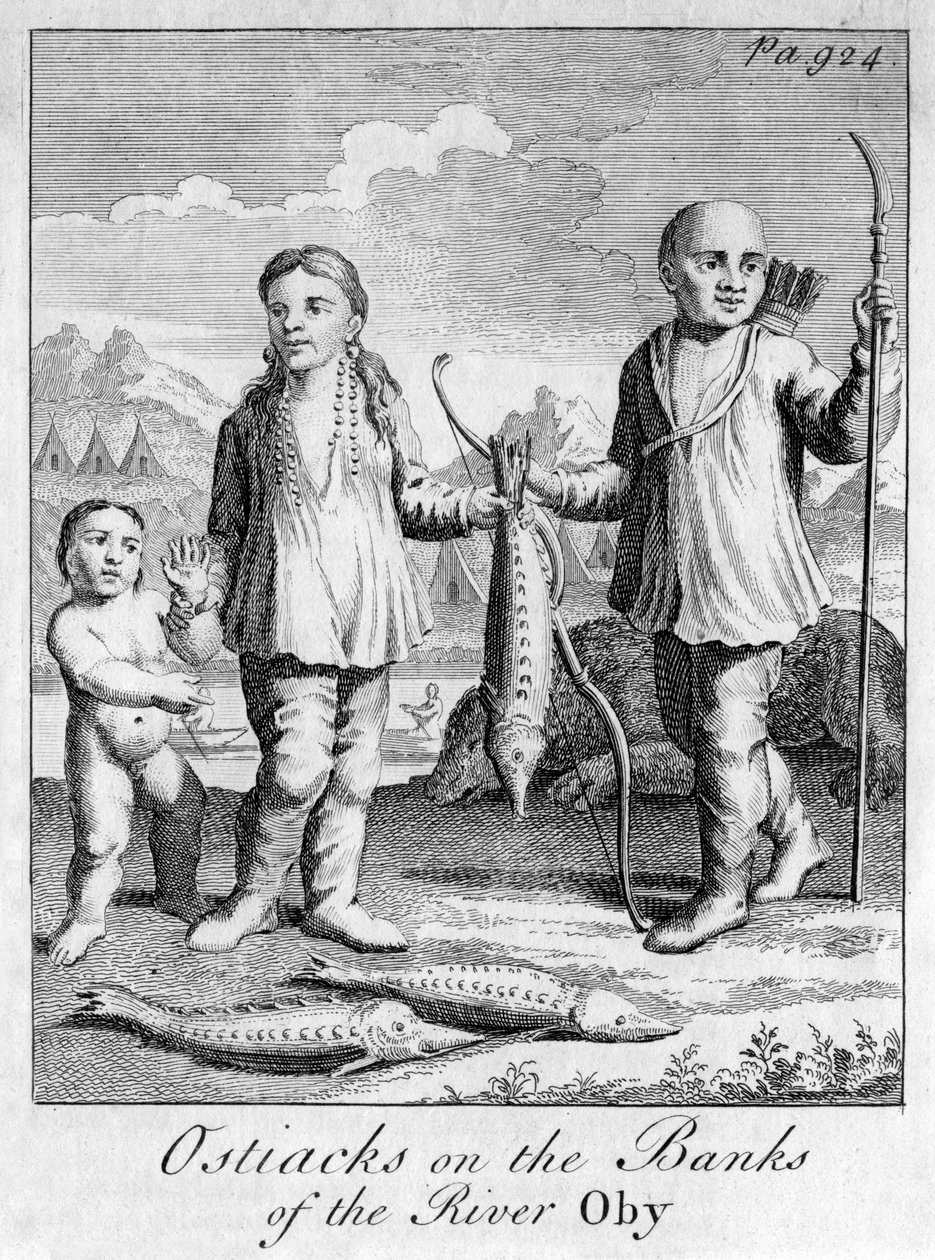 Oby Nehri Kıyısında Ostiyaklar, 1700 dolayları by Unbekannt