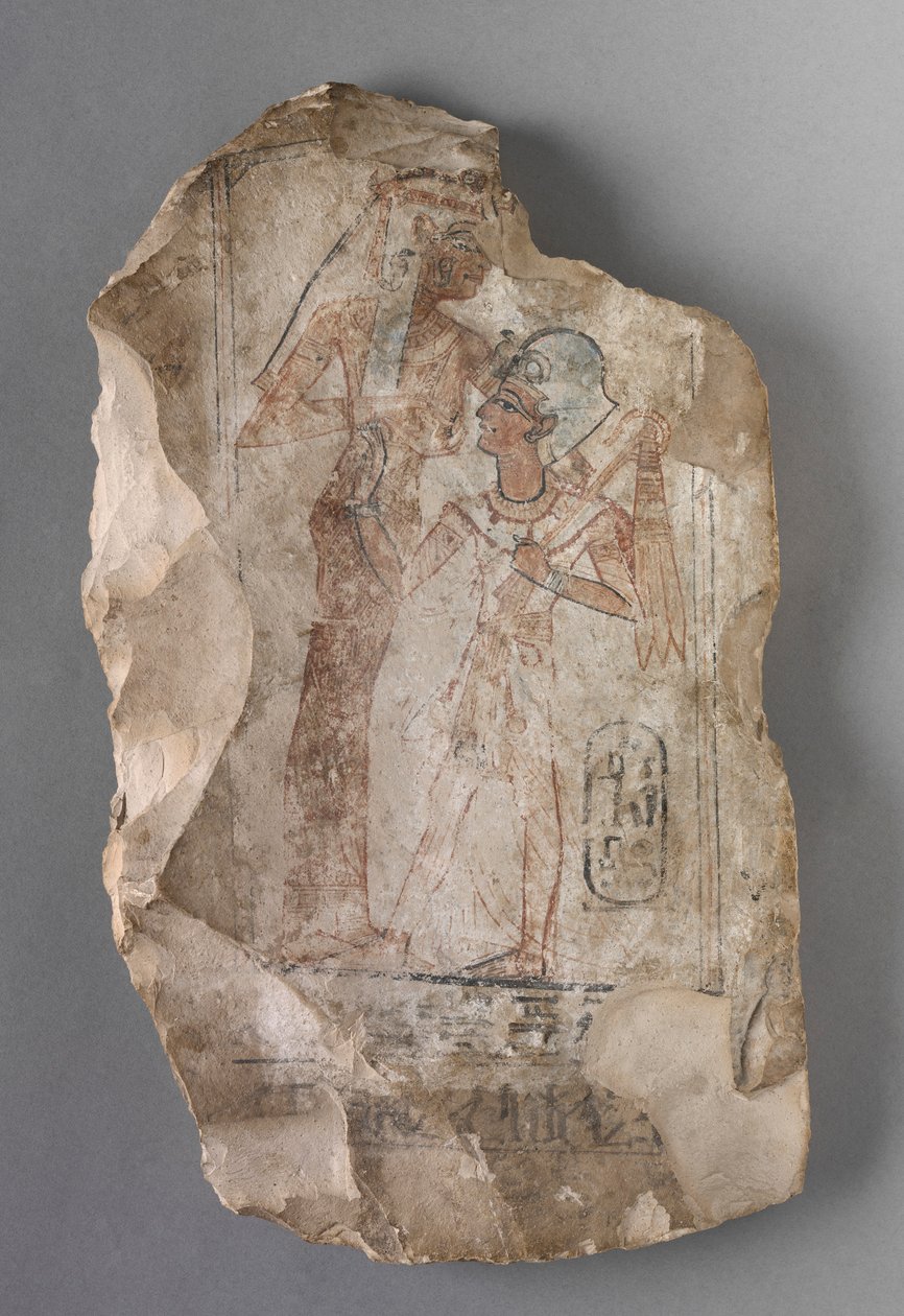 Ostracon: Bir Tanrıça Tarafından Emilen Ramses II, c. 1279-1213 M.Ö. by Unbekannt