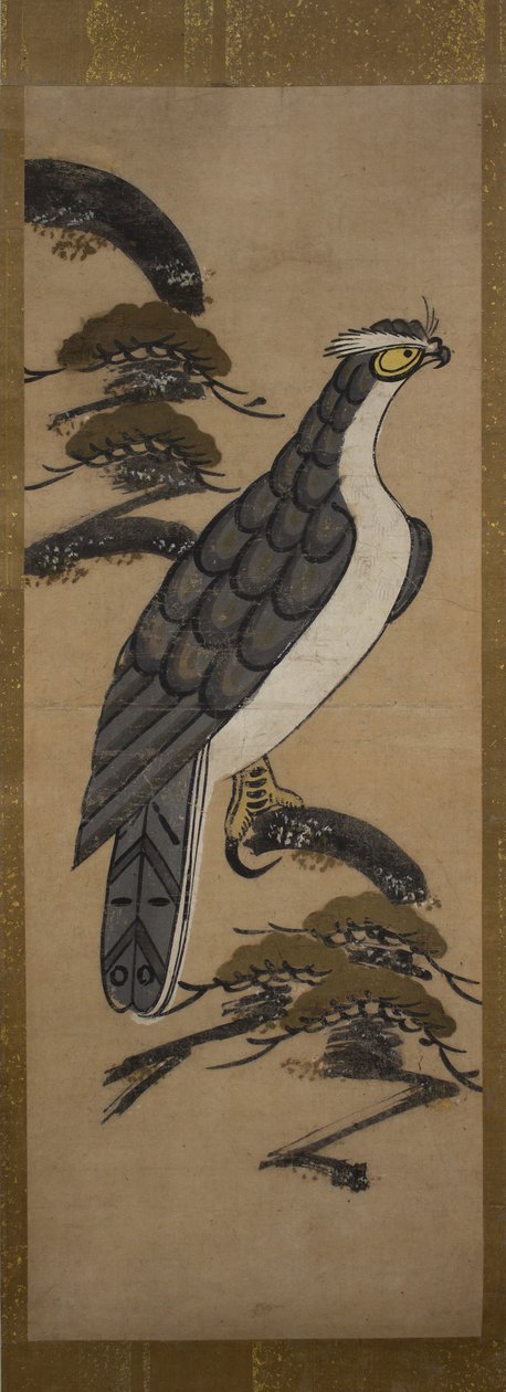 Bir Çam Ağacındaki Şahinli Otsu-e, 18. yüzyıl. by Unbekannt