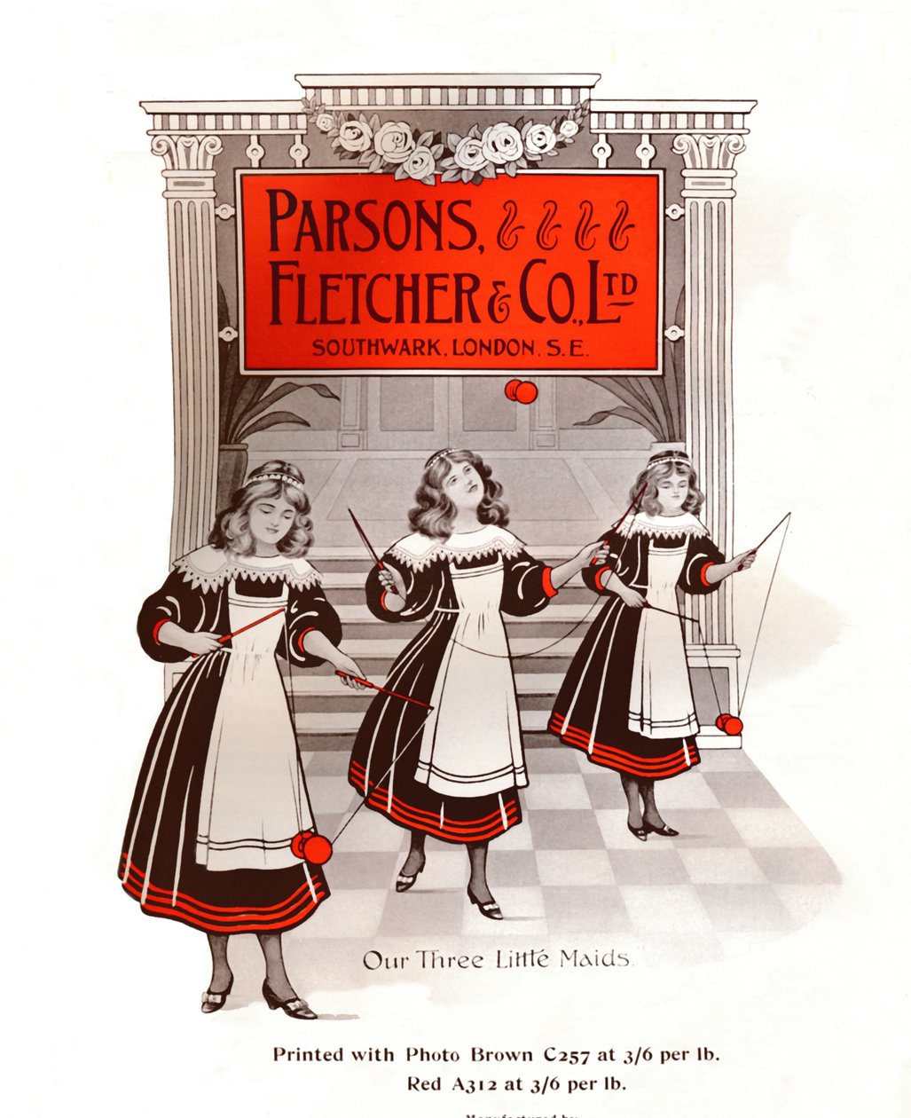 Üç Küçük Hizmetçimiz - Parsons, Fletcher & Co., Ltd. reklamı, 1909. by Unbekannt