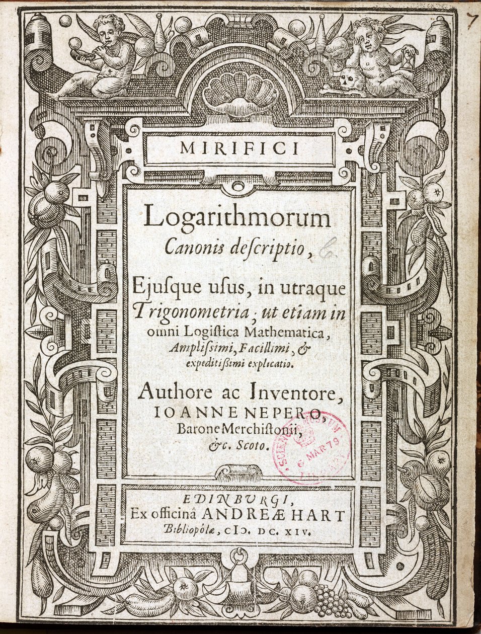 Merchiston Baronu John Napier (1550-1617), 1614