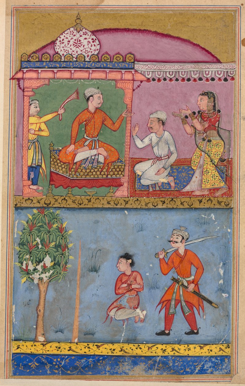 Bir Papağan Tuti-nama Masallarından sayfa: metin sayfası, c. 1560. by Unbekannt