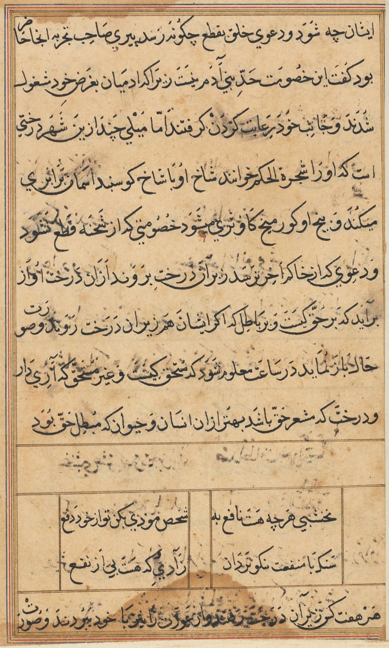 Bir Papağan Tuti-nama Masallarından sayfa: metin sayfası, c. 1560. by Unbekannt