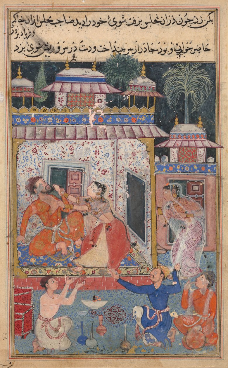Bir Papağan Tuti-nama Masallarından sayfa: metin sayfası, c. 1560. by Unbekannt
