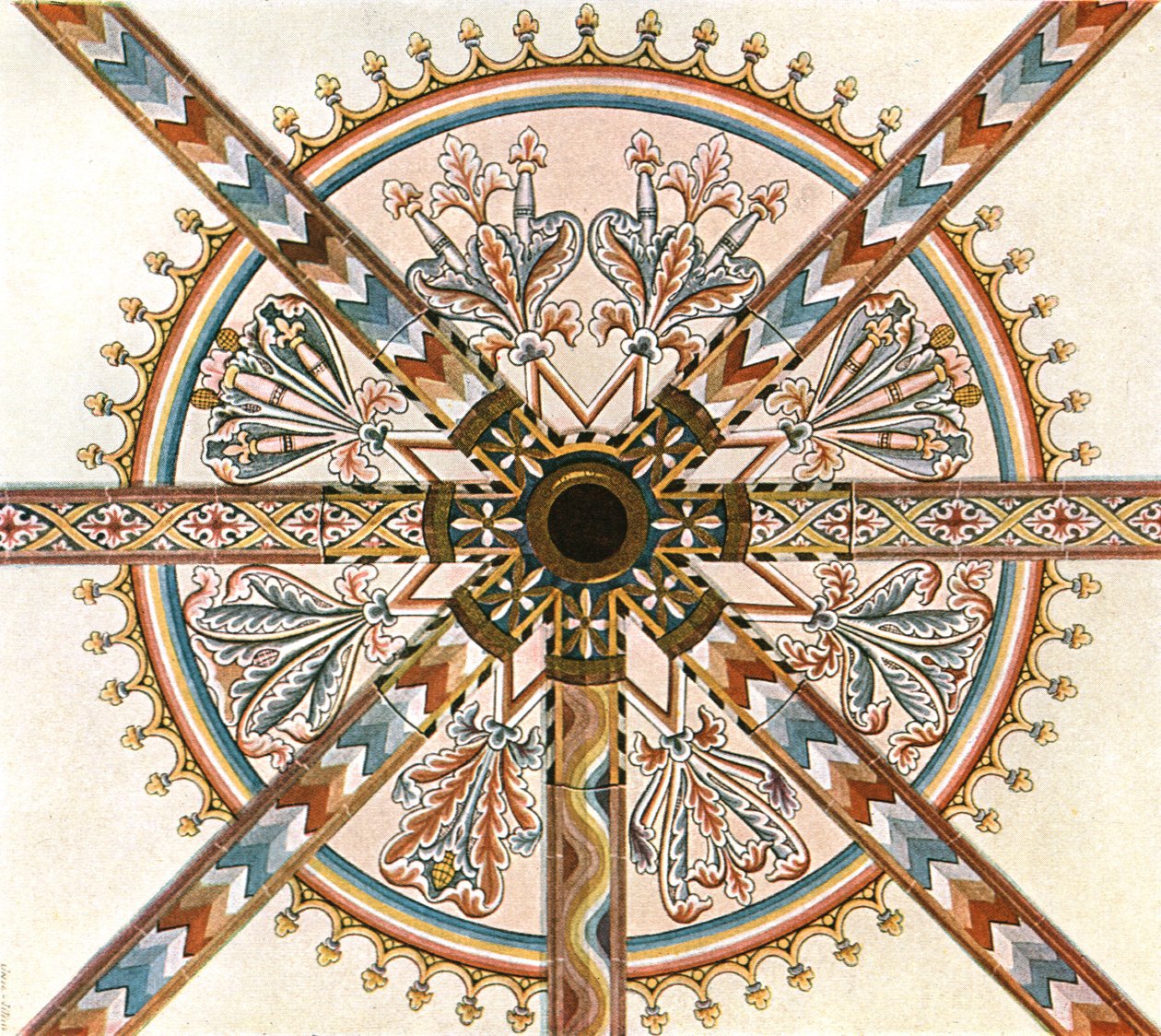 Katedralde boyanmış dekorasyon, Limburg an der Lahn, Almanya, 1928. by Unbekannt