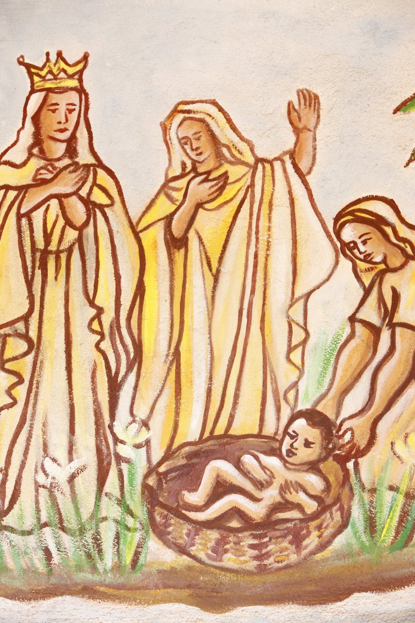 Our Lady of Togo kilisesinde boyama : Musa kurtardı, Togoville, Togo by Unbekannt