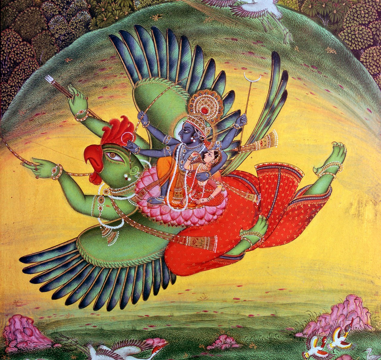 Vishnu ve eşi Lakshmi