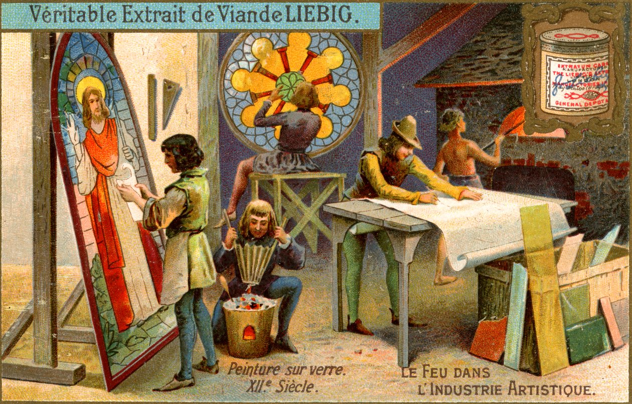 12. yüzyılda cam üzerine boyama, c1900 by Unbekannt