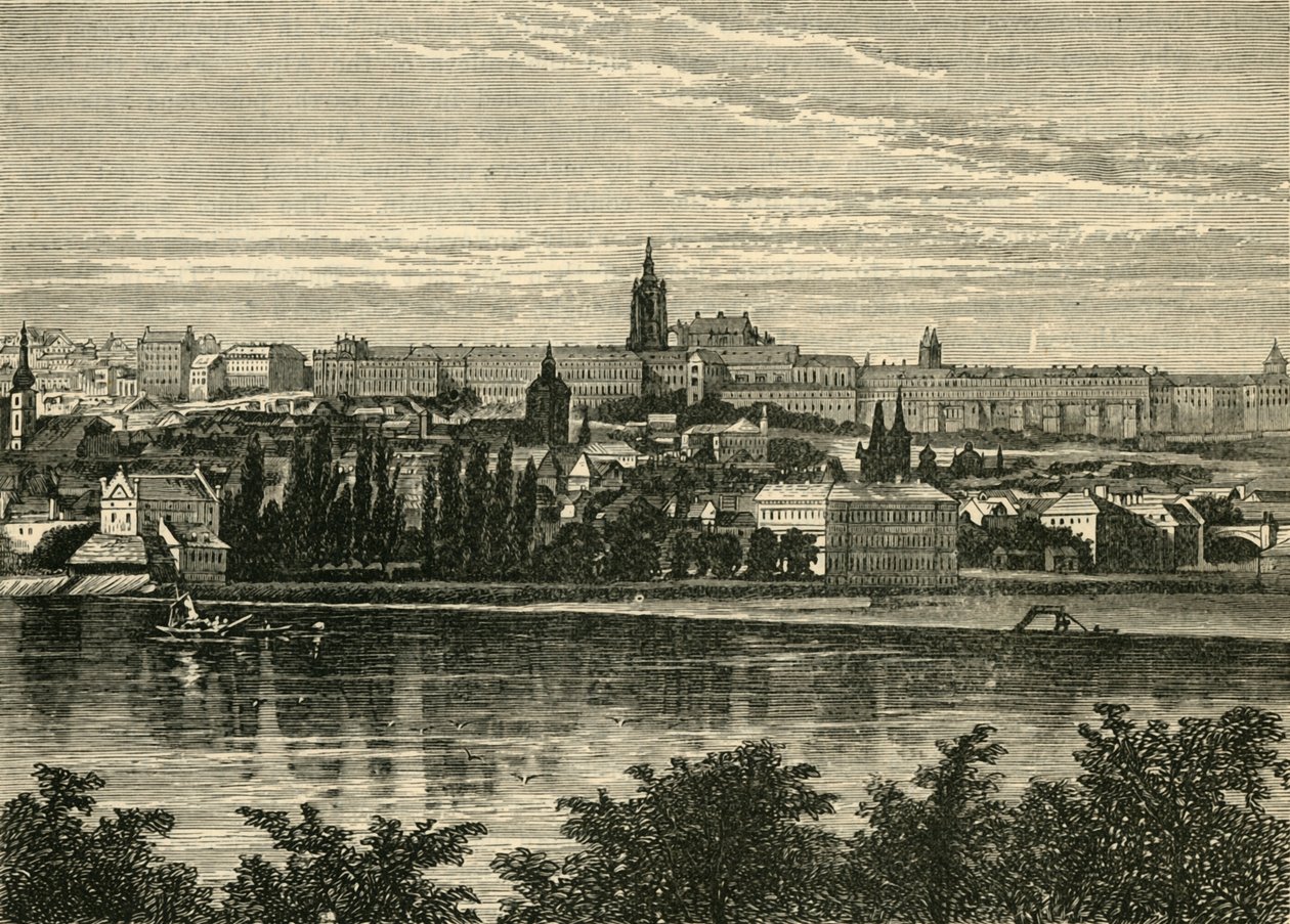 Bohem Kralları Sarayı ve Hradschin Katedrali, Prag, 1890. by Unbekannt