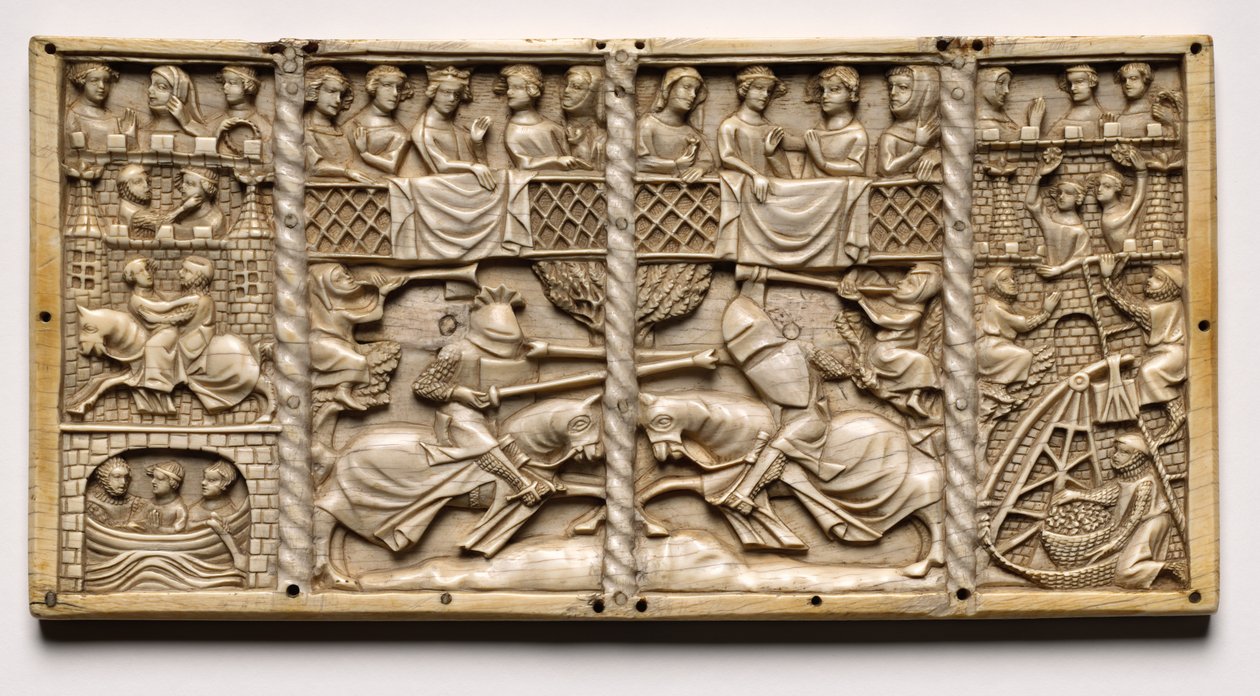 Nezaket Romanlarından Sahnelerle Bir Tabuttan Panel, c. 1330-1350 veya üstü. by Unbekannt