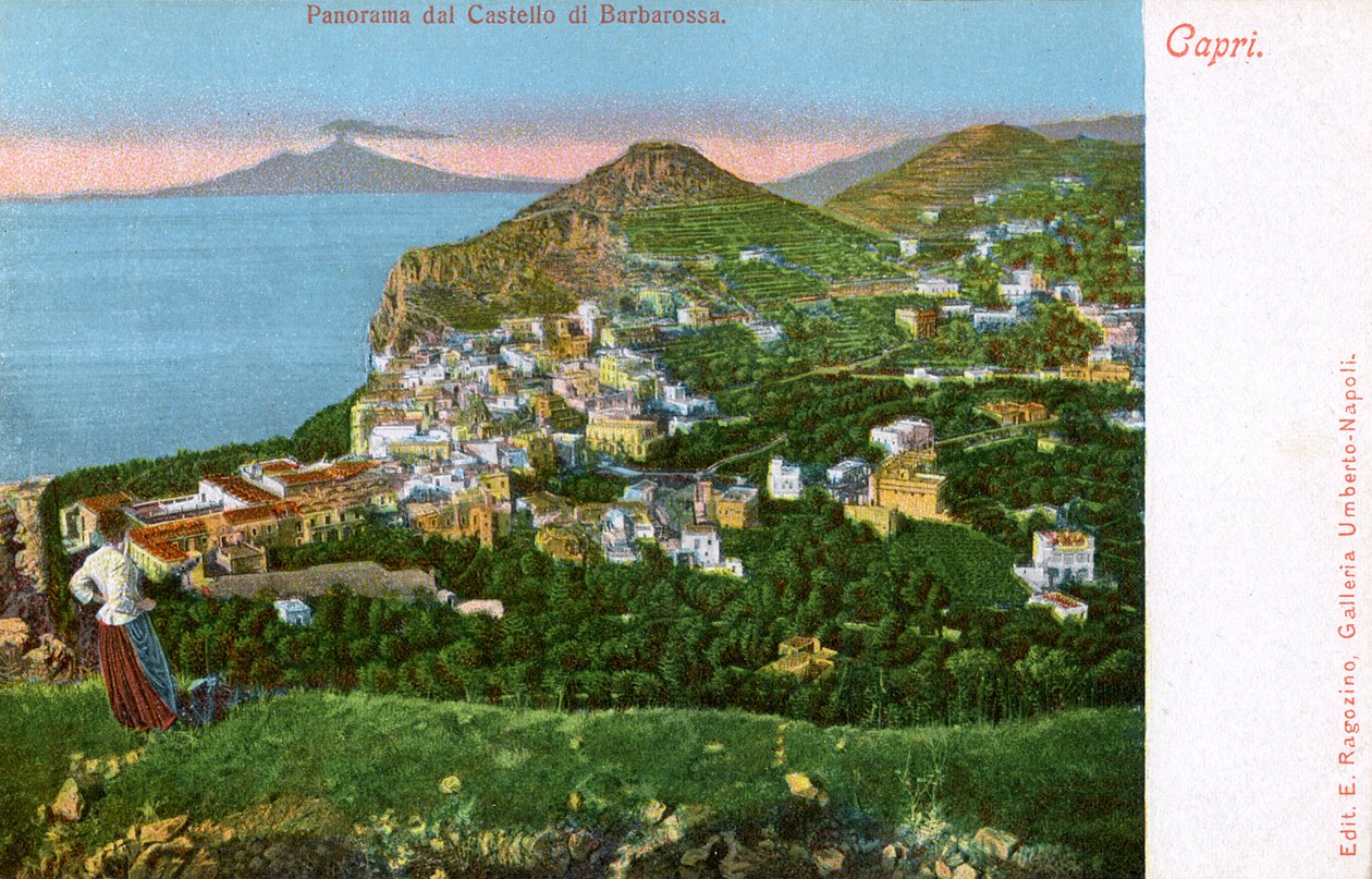 Castello di Barbarossa Panoraması, Capri, İtalya, 20. yüzyılın başlarında by Unbekannt