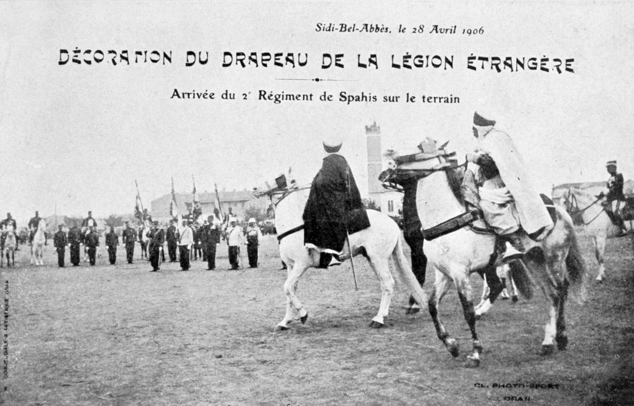 Fransız Yabancı Lejyonu bayrağının geçit töreni, Sidi Bel Abbes, Cezayir, 28 Nisan 1906 by Unbekannt