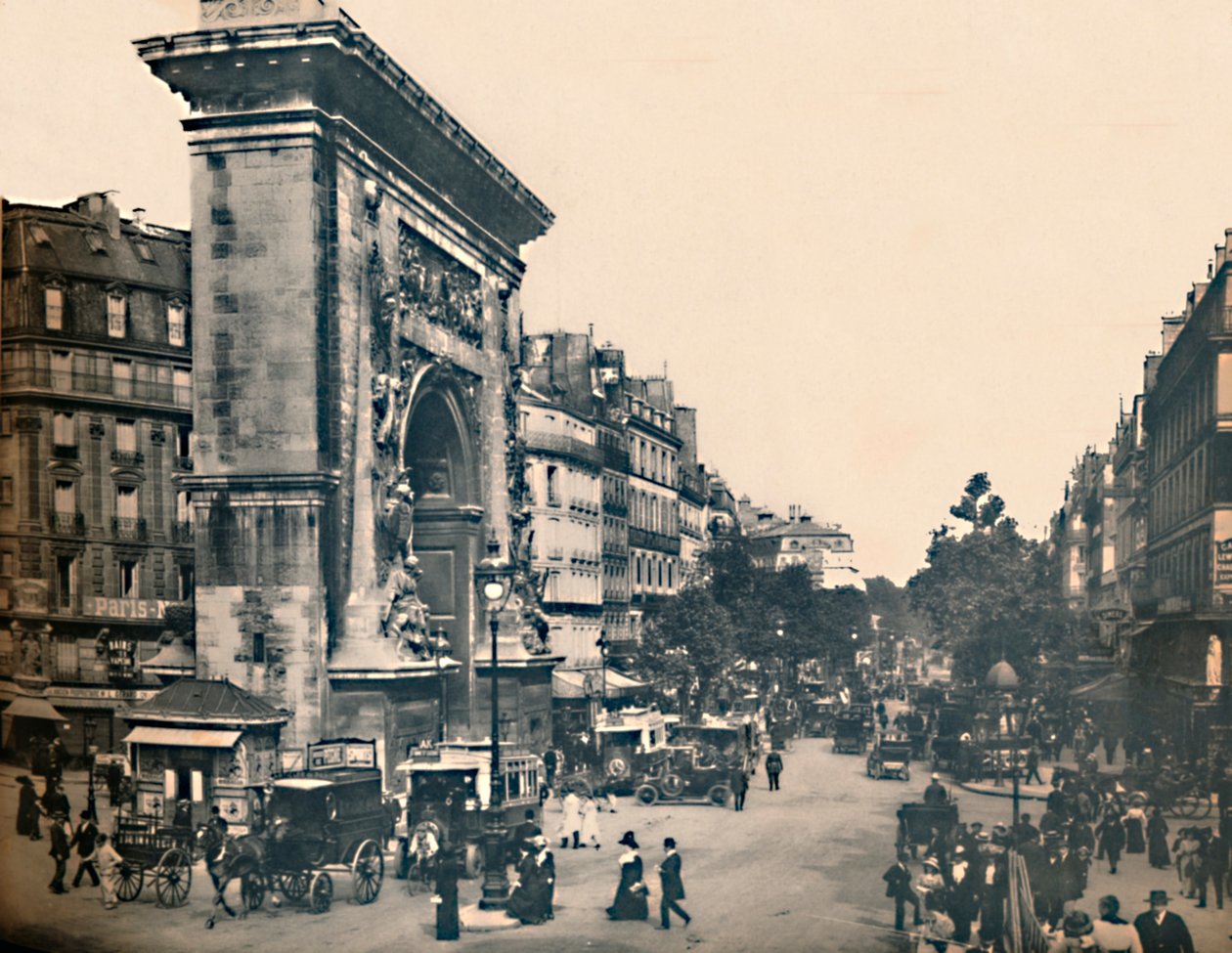 Paris. - Porte Saint-Denis ve Bulvarlar. -LL, c1910. by Unbekannt