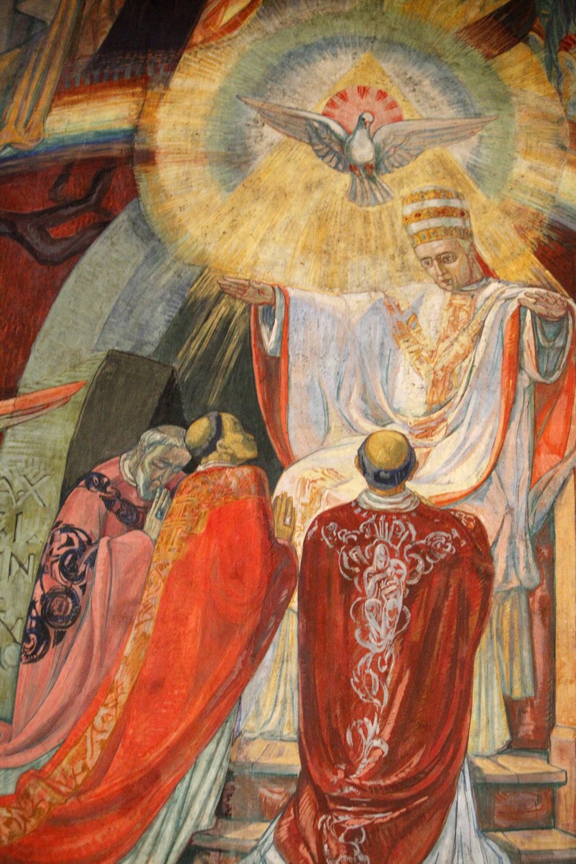 Paris, Fransa Saint-Esprit kilisesi Freco, Vatikan II meclisini betimliyor, Paris, Fransa by Unbekannt