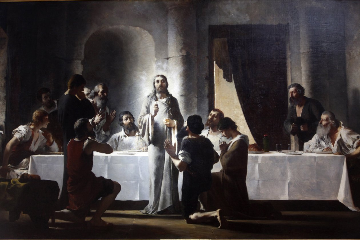 Paris, Fransa Saint-Francois-Xavier kilisesi Henri Lerolle tarafından son akşam yemeği by Unbekannt