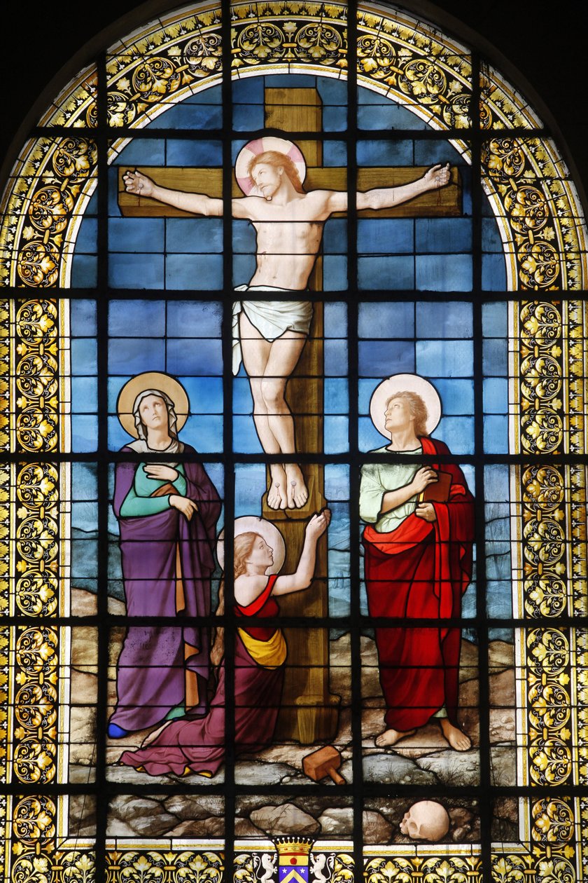 Paris, Fransa Saint Roch kilisesi vitray: İsa çarmıhta, Paris, Fransa by Unbekannt