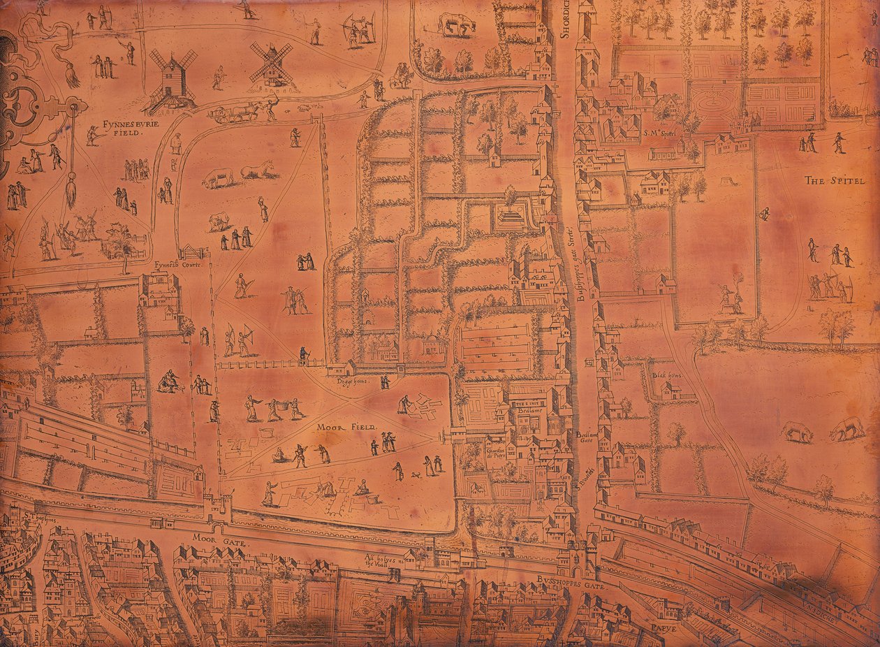 Londra haritasının bir parçası, c1553-c1559 by Unbekannt