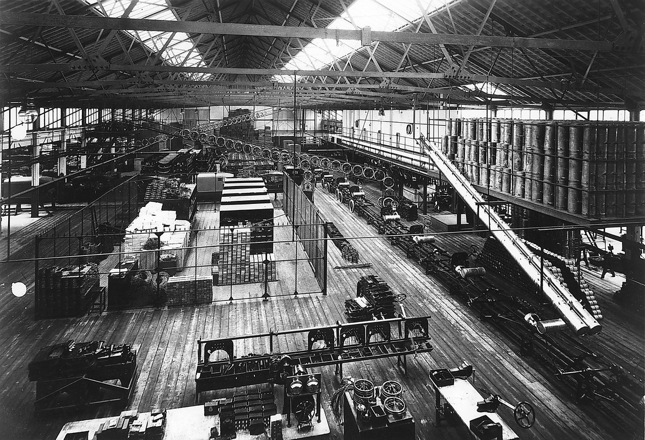 Fords Highland Park fabrikasındaki üretim hattının bir parçası, Detroit, Michigan, ABD, c1914 by Unbekannt