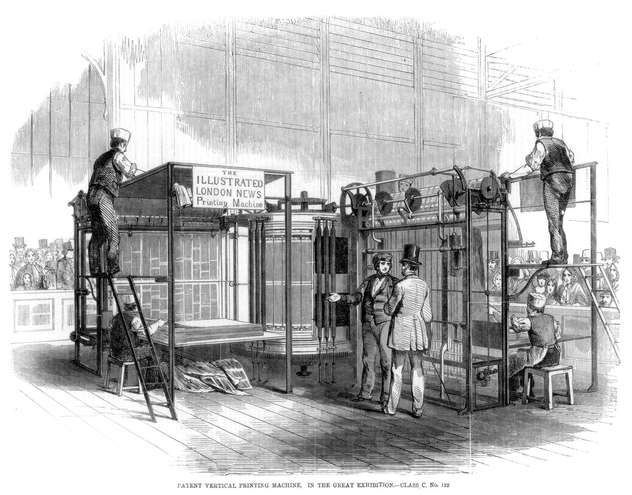 Patentli dikey baskı makinesi, Büyük Sergi, Londra, 1851 by Unbekannt