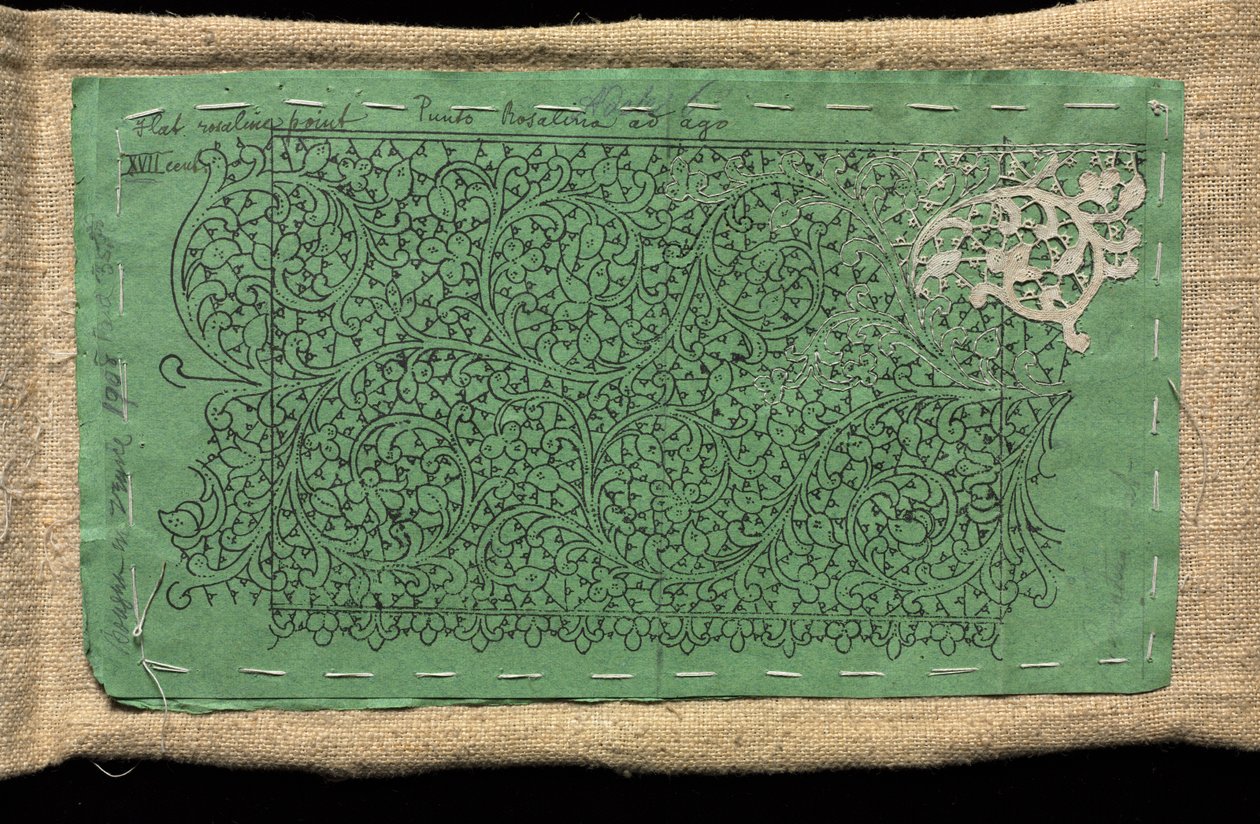 Üzerinde Venedik Düz Nokta Dantelden Küçük Kesitli Dantel Deseni, 17.yy. by Unbekannt