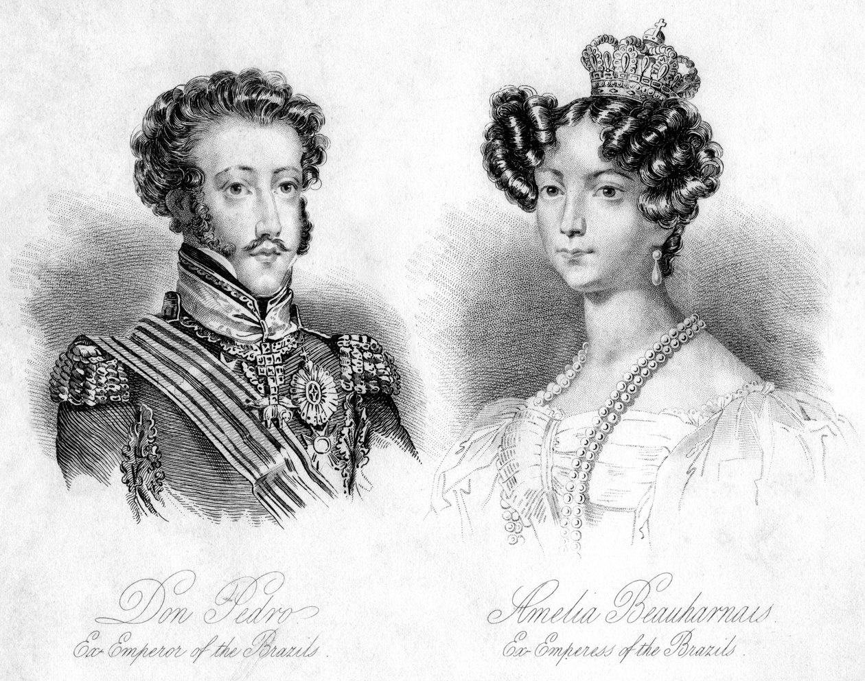Pedro I, Brezilya İmparatoru ve Leuchtenberg Prensesi Amelie by Unbekannt