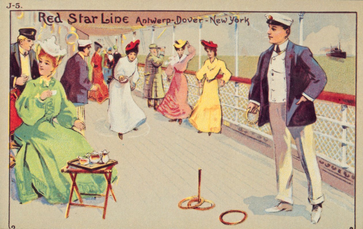 Red Star Line yolcu gemisinde kazık quoits, 1907. by Unbekannt