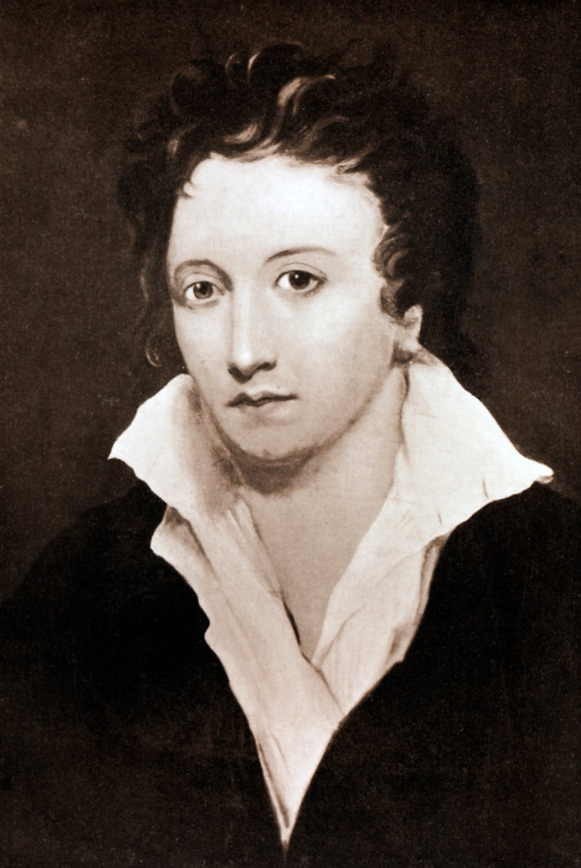 Percy Bysshe Shelley, İngiliz romantik şair, 19. yüzyıl by Unbekannt