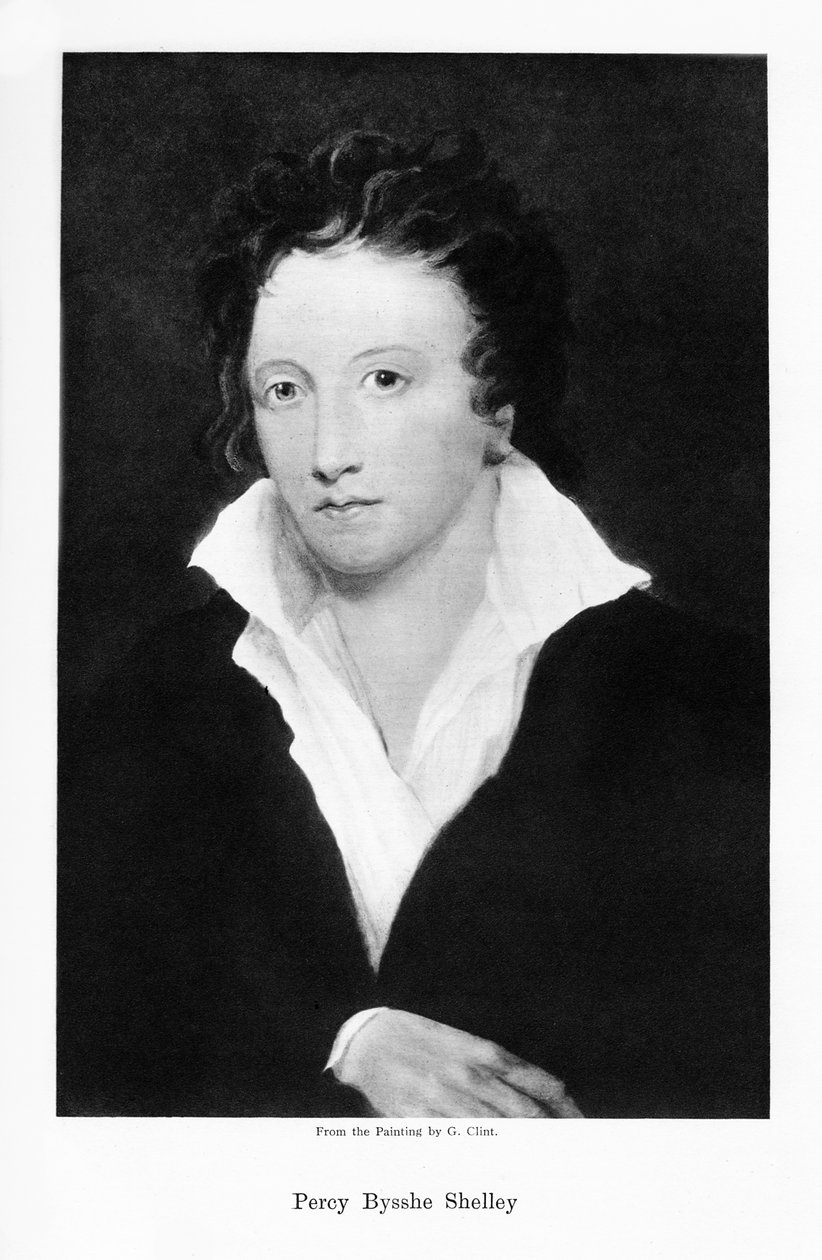 Percy Bysshe Shelley, İngiliz romantik şair, 19. yüzyıl by Unbekannt