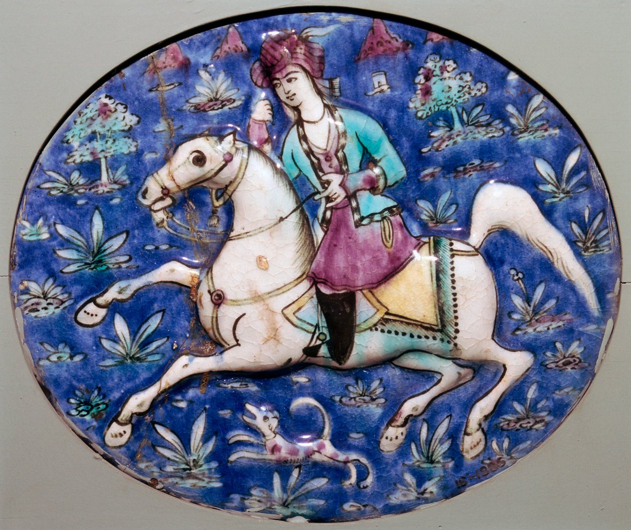 Bir süvari betimleyen Pers çini, 19. yüzyıl by Unbekannt