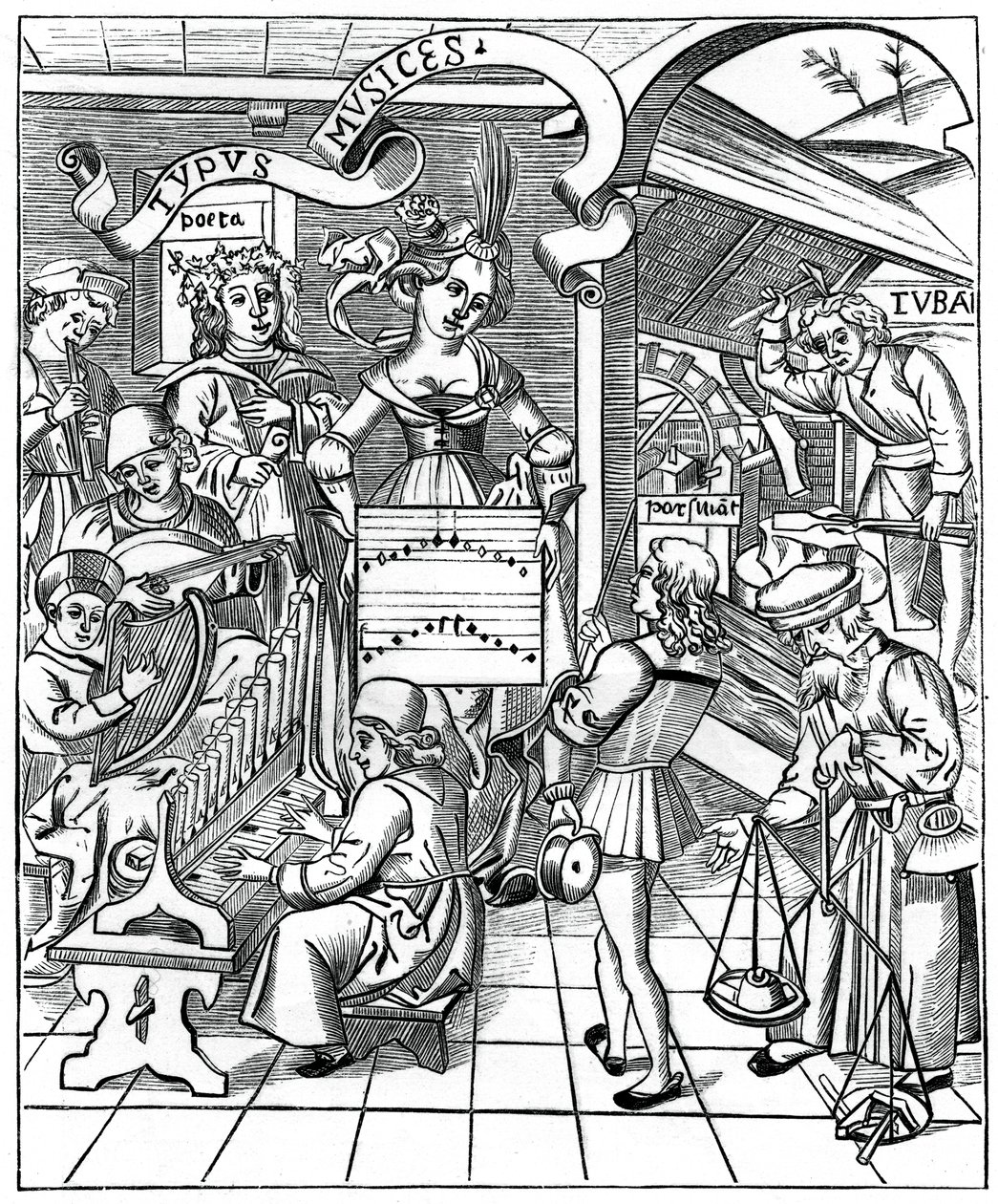 Yardımcılar, şair ve müzisyenlerle müziğin kişileştirilmesi, 1508, 1870 by Unbekannt