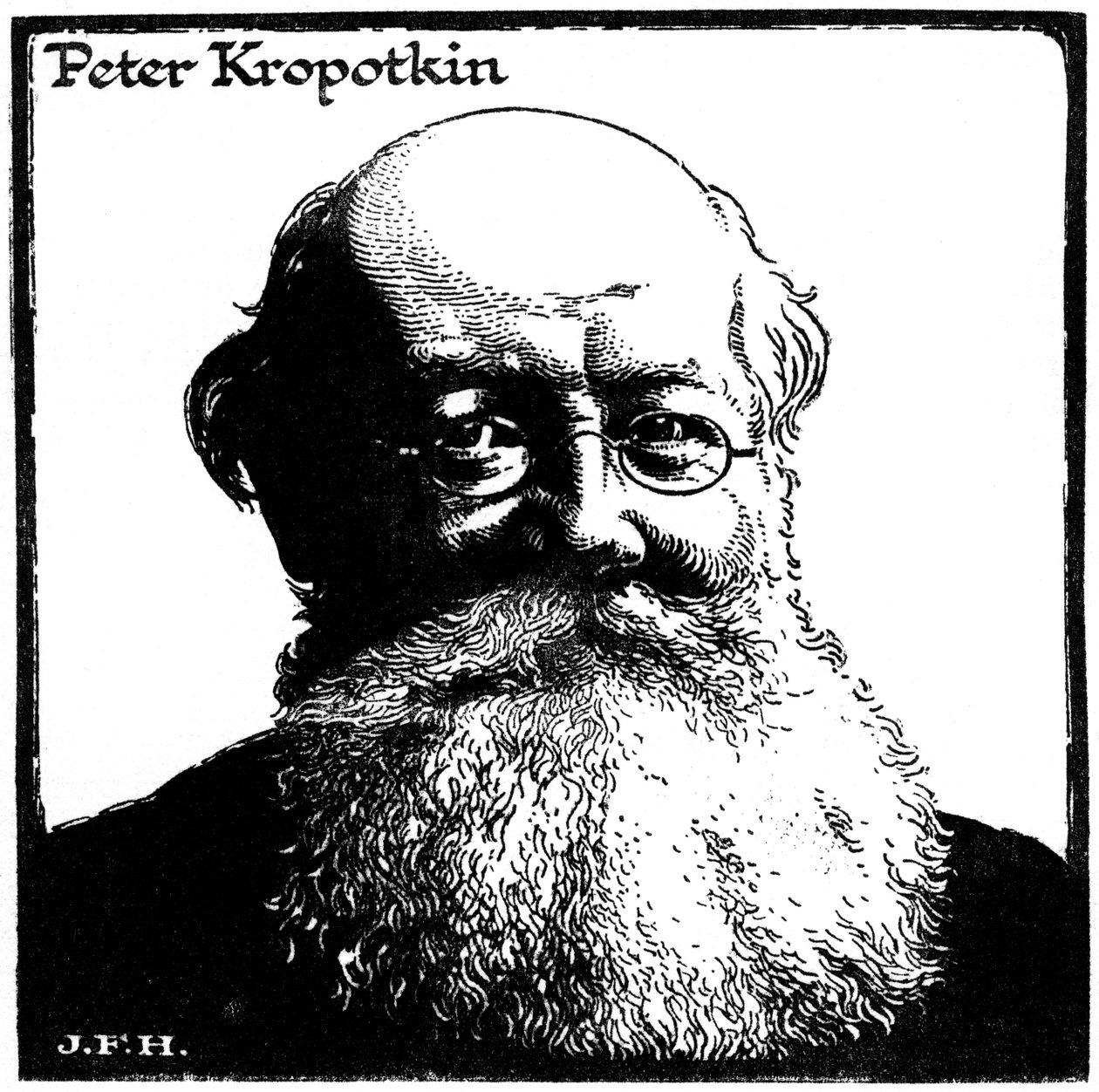 Peter Kropotkin, Rus anarşist, c1920 by Unbekannt