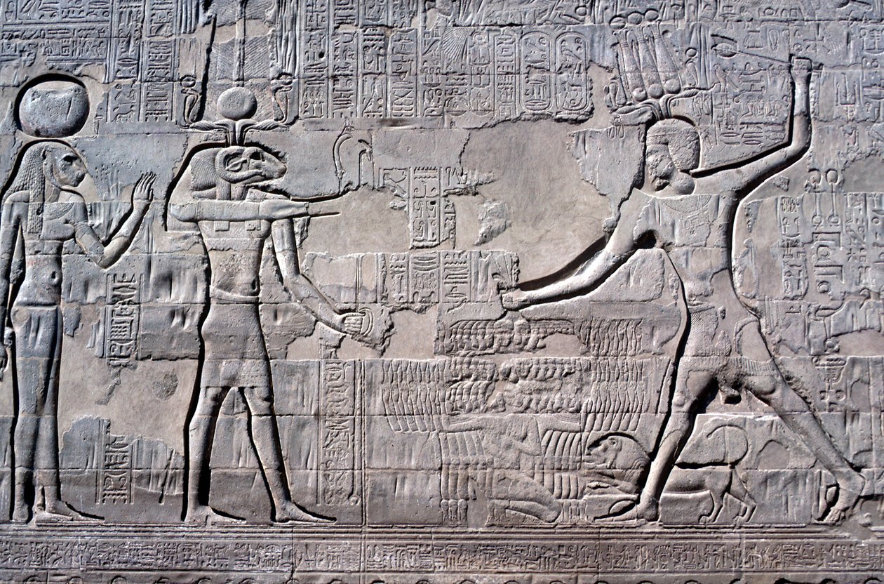 Düşmanlarını cezalandıran Firavun, Khnum Tapınağı, Ptolemaios ve Roma Dönemleri by Unbekannt