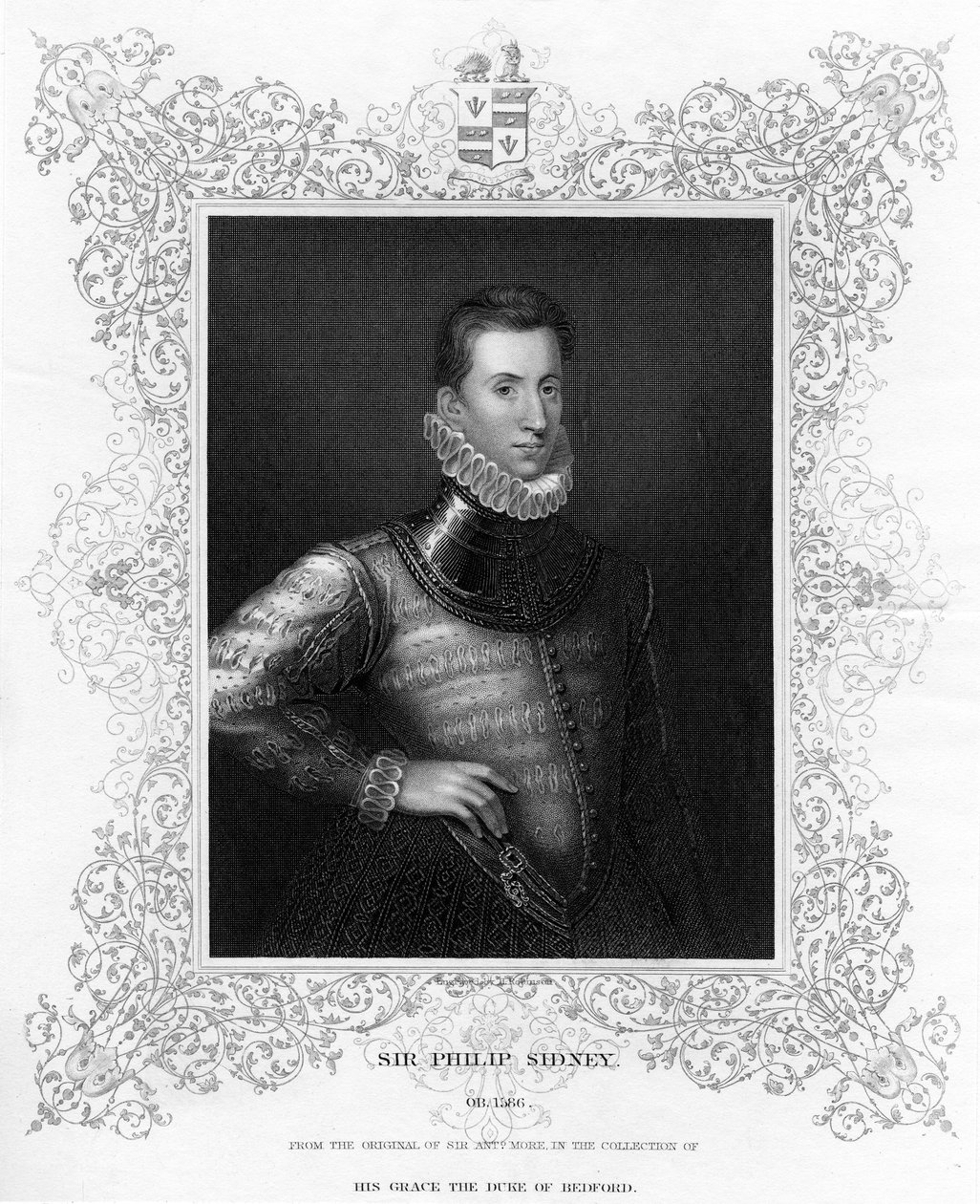 Philip Sidney, 16. yüzyıl İngiliz askeri, devlet adamı, şair ve şairlerin hamisi, c1840 by Unbekannt