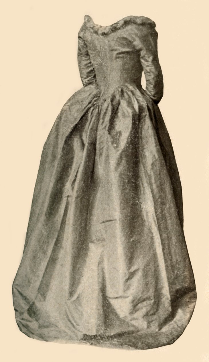 Bayan St Clair tarafından giyilen ilginç mavi bir elbisenin resmi, c1760, 1937. by Unbekannt