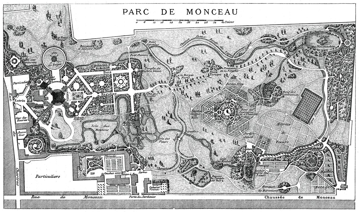 Monceau Park Planı, Paris, 1778, 1885 by Unbekannt