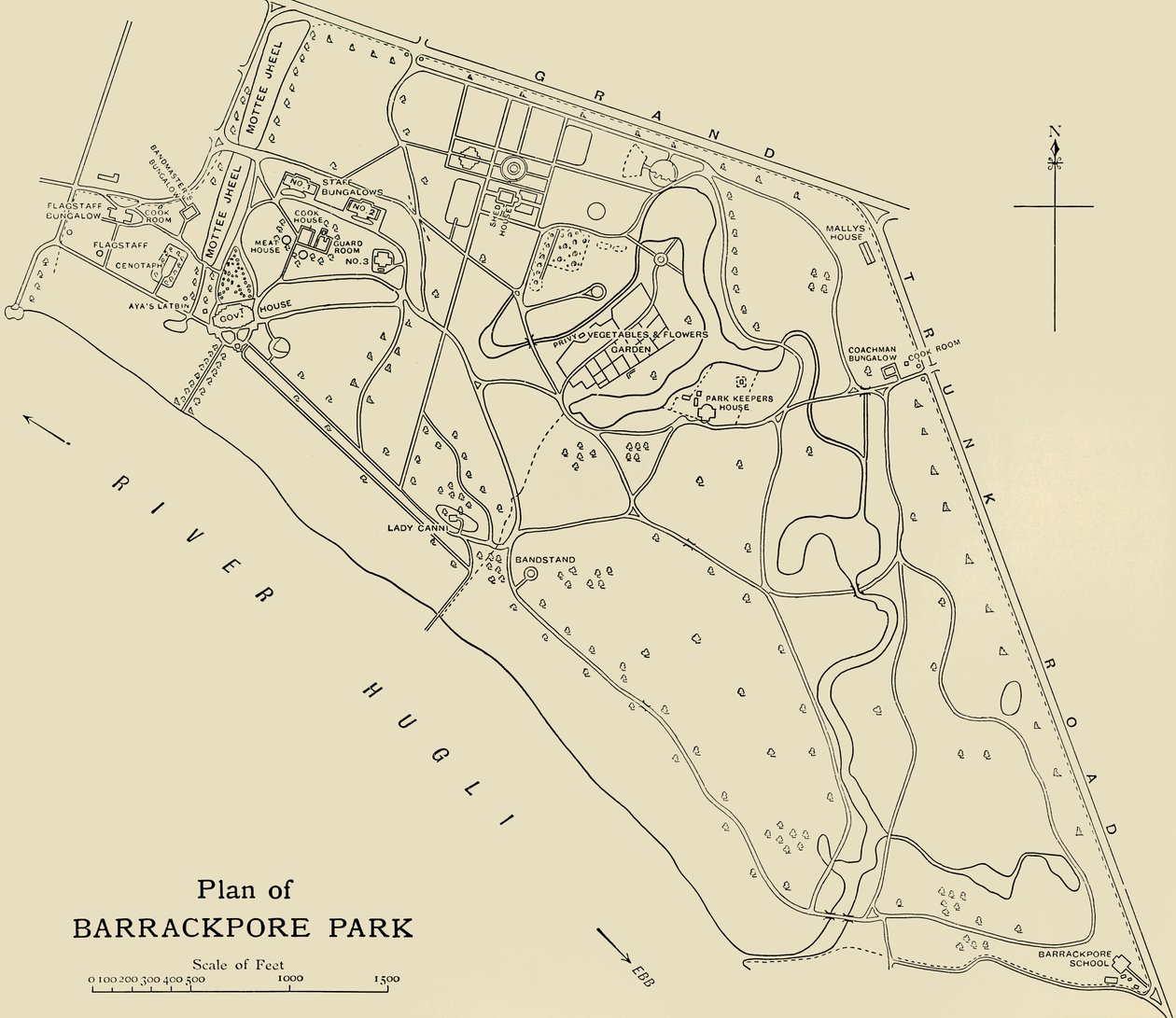 Barrackpore Park Planı, 1925. by Unbekannt