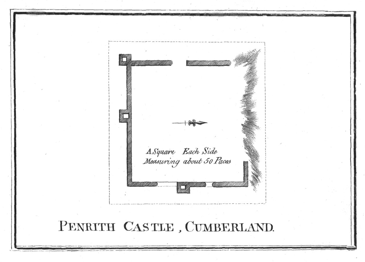 Penrith Kalesi Planı, Cumberland, 18. yüzyıl sonu by Unbekannt