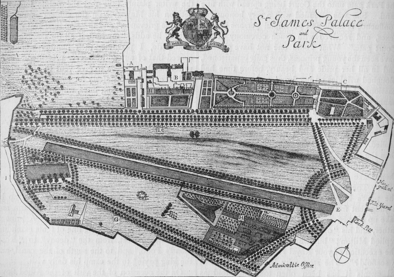Charles II zamanında St James Sarayı ve Parkı Planı, c1700 1878 by Unbekannt