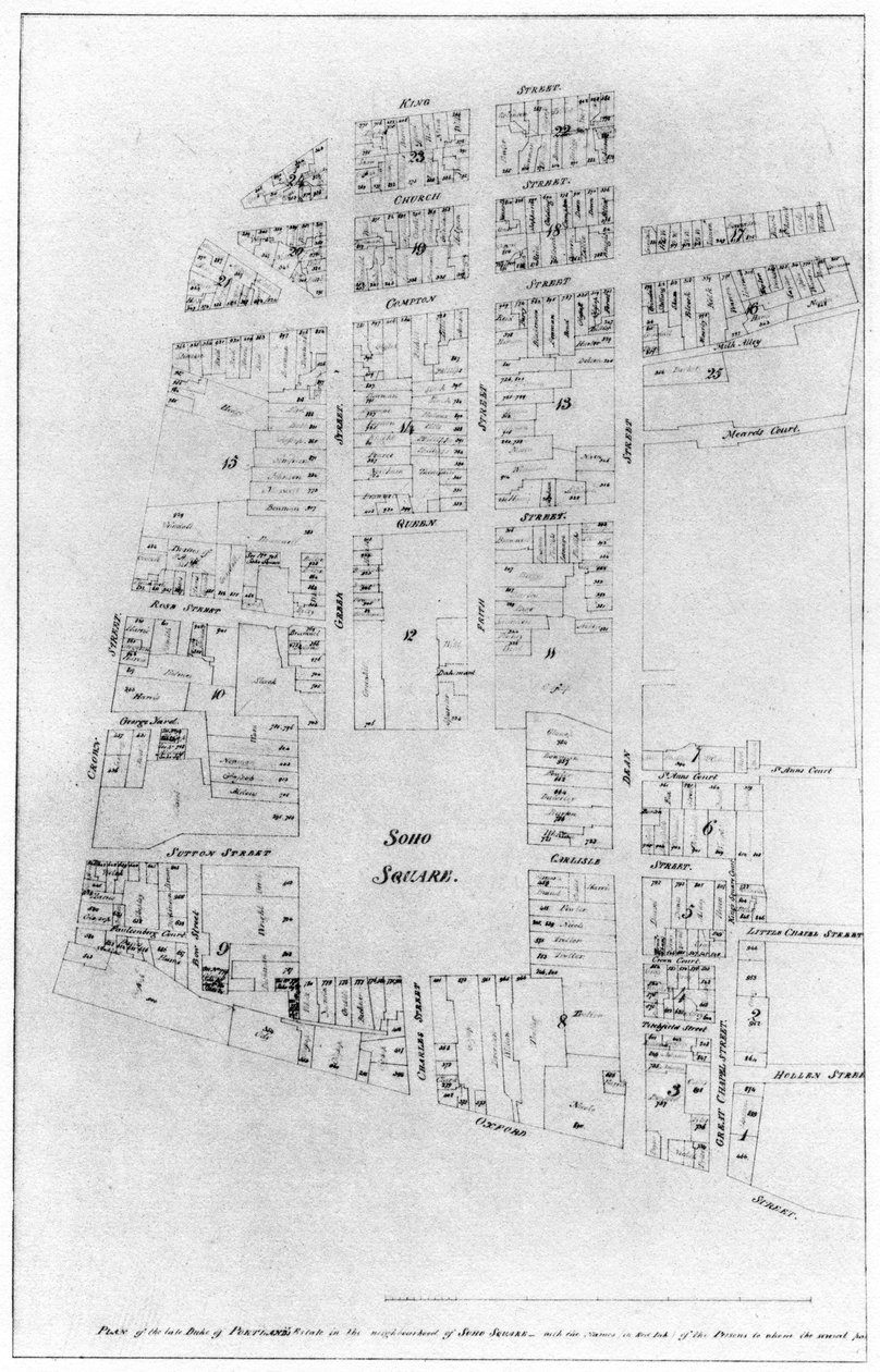 Portlands Dükü malikanesinin planı, Soho Meydanı, Londra, 1907 by Unbekannt