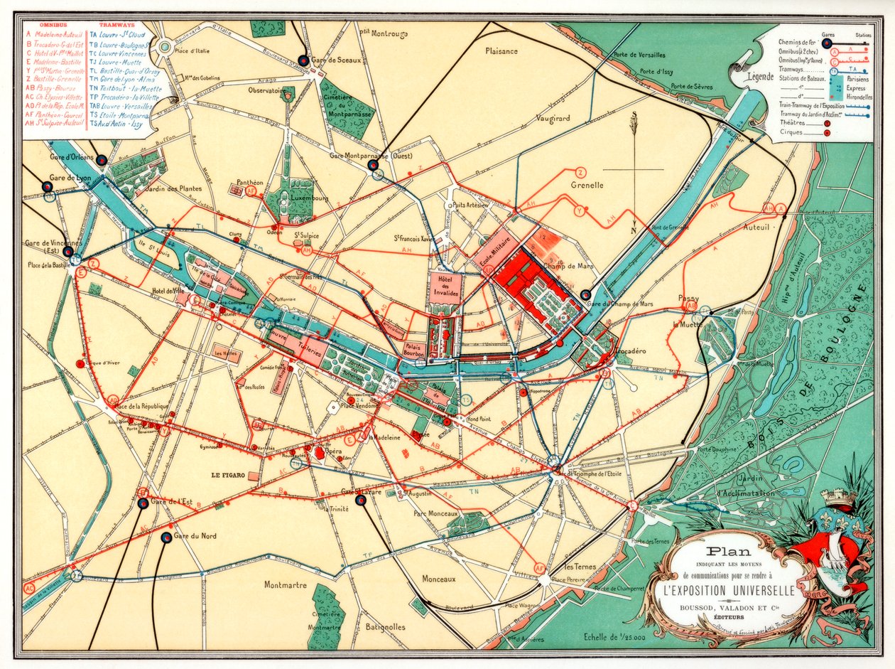 Evrensel Sergi Planı, Paris, 1889 by Unbekannt