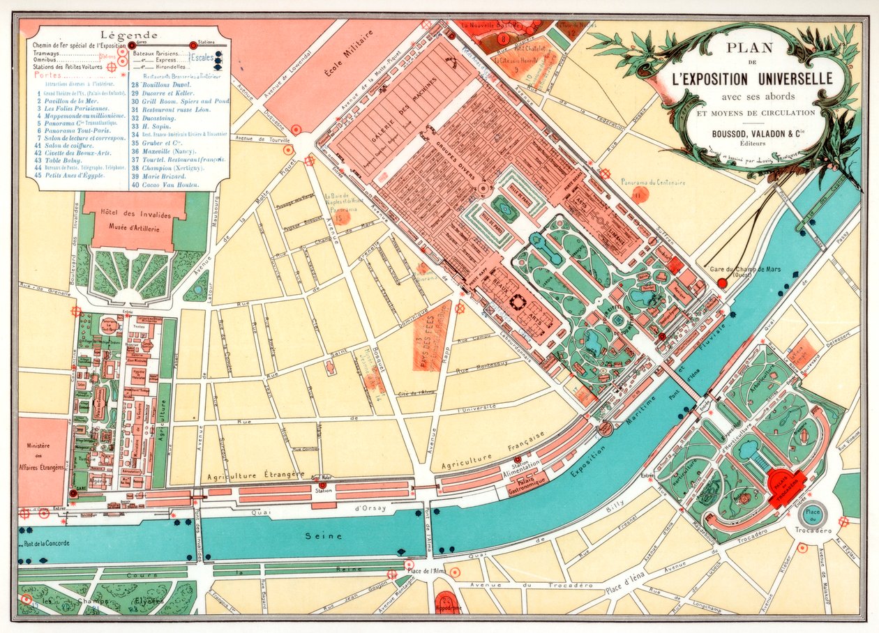 Evrensel Sergi Planı, Paris, 1889 by Unbekannt