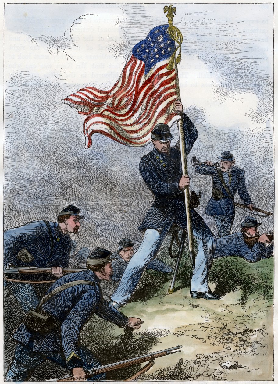 Bir kaleye Birlik bayrağı dikmek, Vicksburg Kuşatması, 1863 by Unbekannt