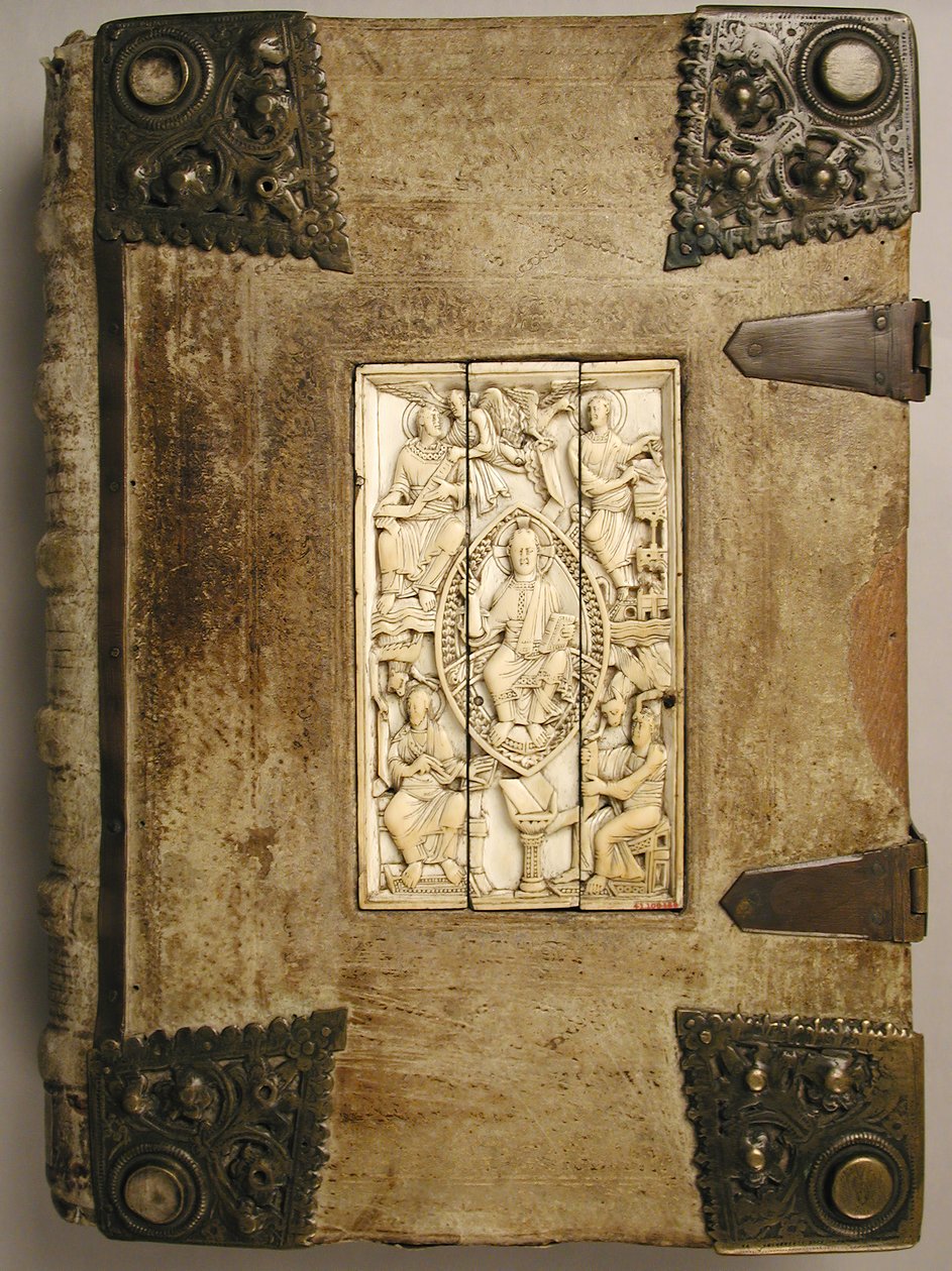 Majesteleri İsa ve Dört Evangelist, 1000-1100 ile Plaket. by Unbekannt