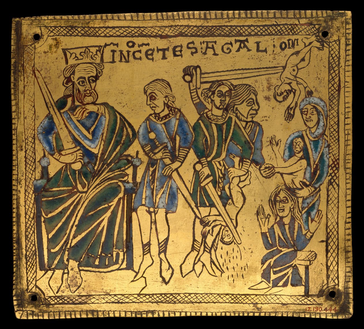 Masumların Katliamı ile Plaket, Almanca, yak. 1150. by Unbekannt