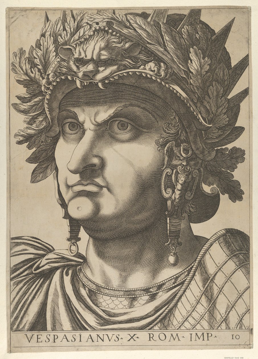 Levha 10: Vespasian, başı hafifçe sola dönük, 