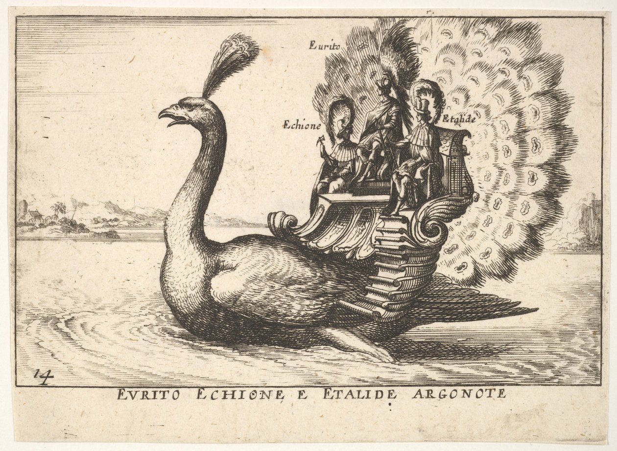 Levha 14: Argonotlar Eurytus, Echion ve Aethalides Eurito Echione e Etalide Argonote..., 1664. by Unbekannt