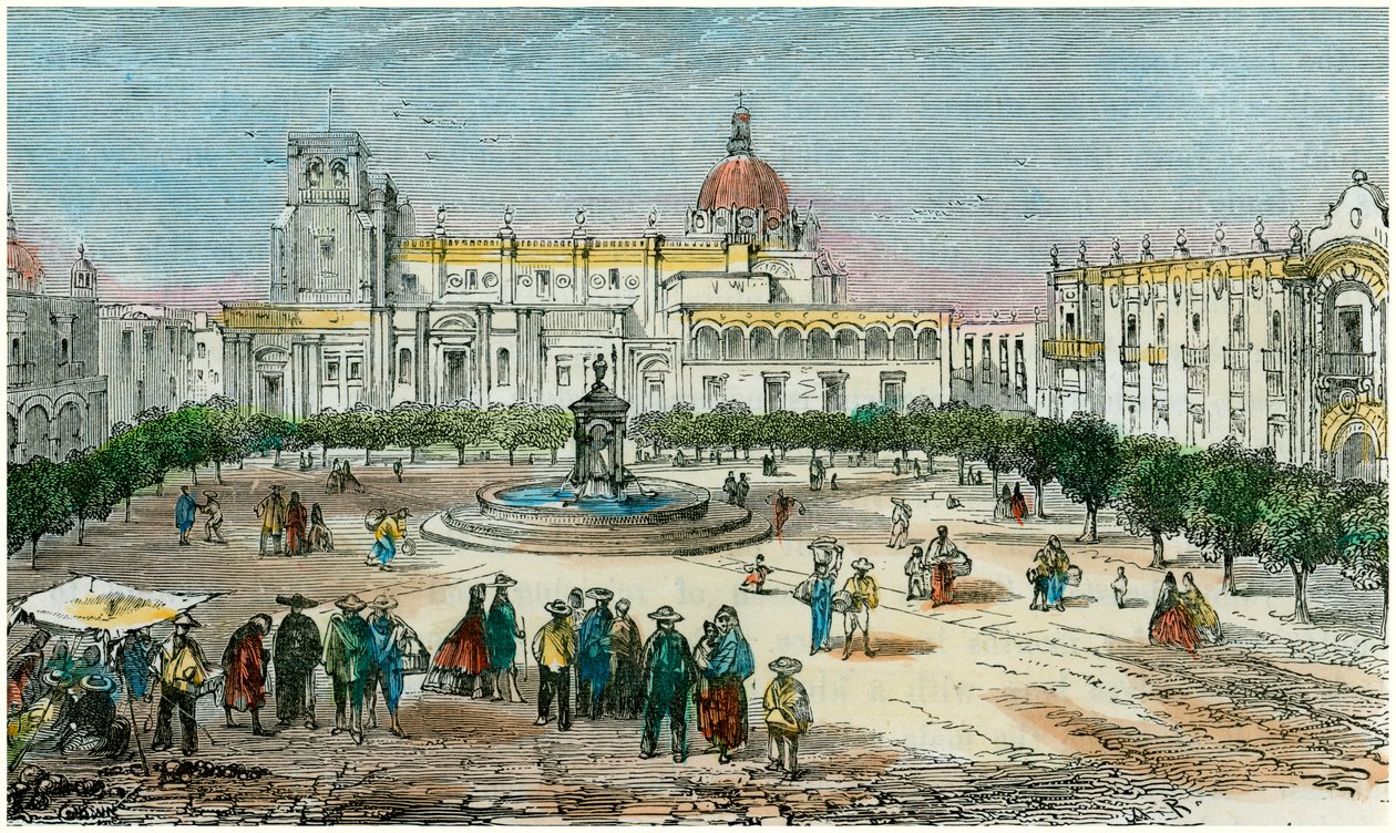 Guadalajara Plaza, Jalisco eyaletinde, Meksika, c1880 by Unbekannt
