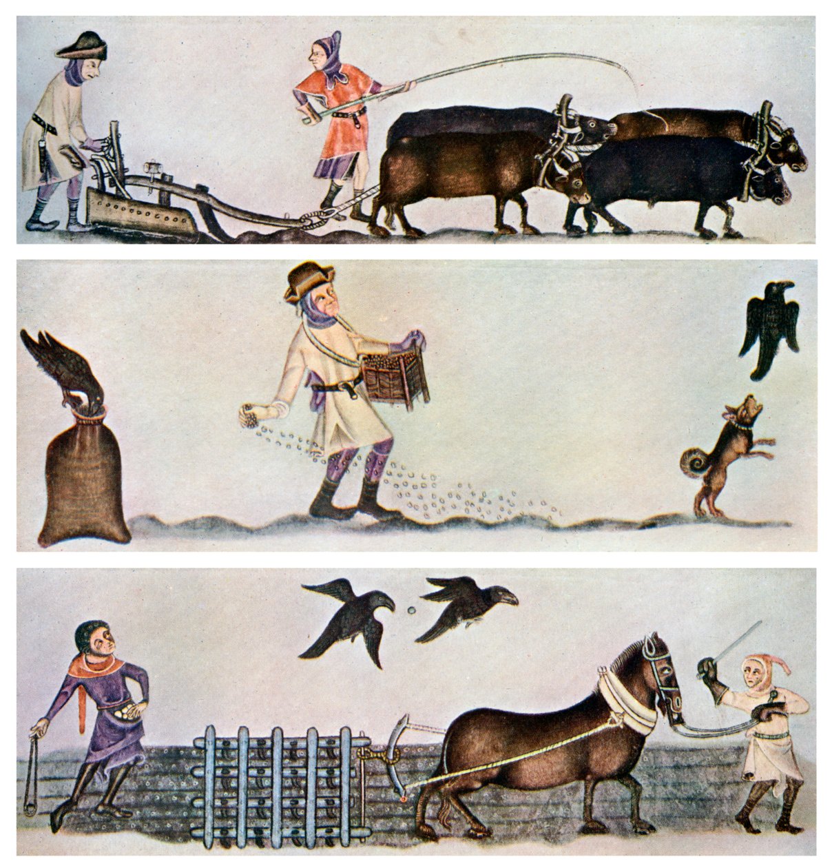 Çiftçilik, ekim ve tırmıklama, c1300-1340, c1900-1920 by Unbekannt