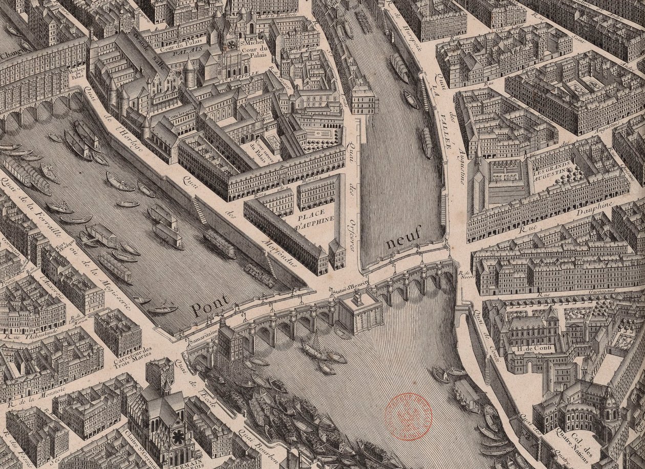 Yeni Köprü. Paris haritası, dedi Turgot, 1739. by Unbekannt
