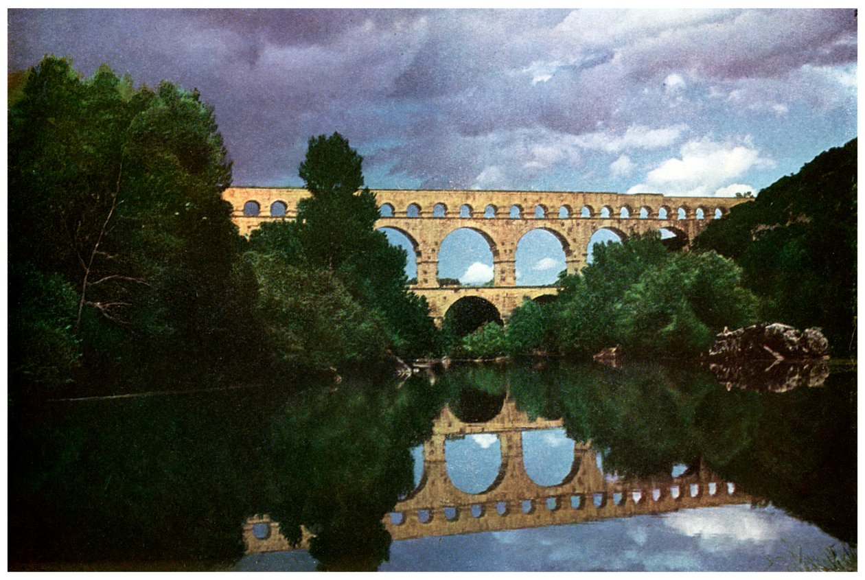 Pont du Gard, Roma su kemeri, Nimes, Fransa, 1956 by Unbekannt